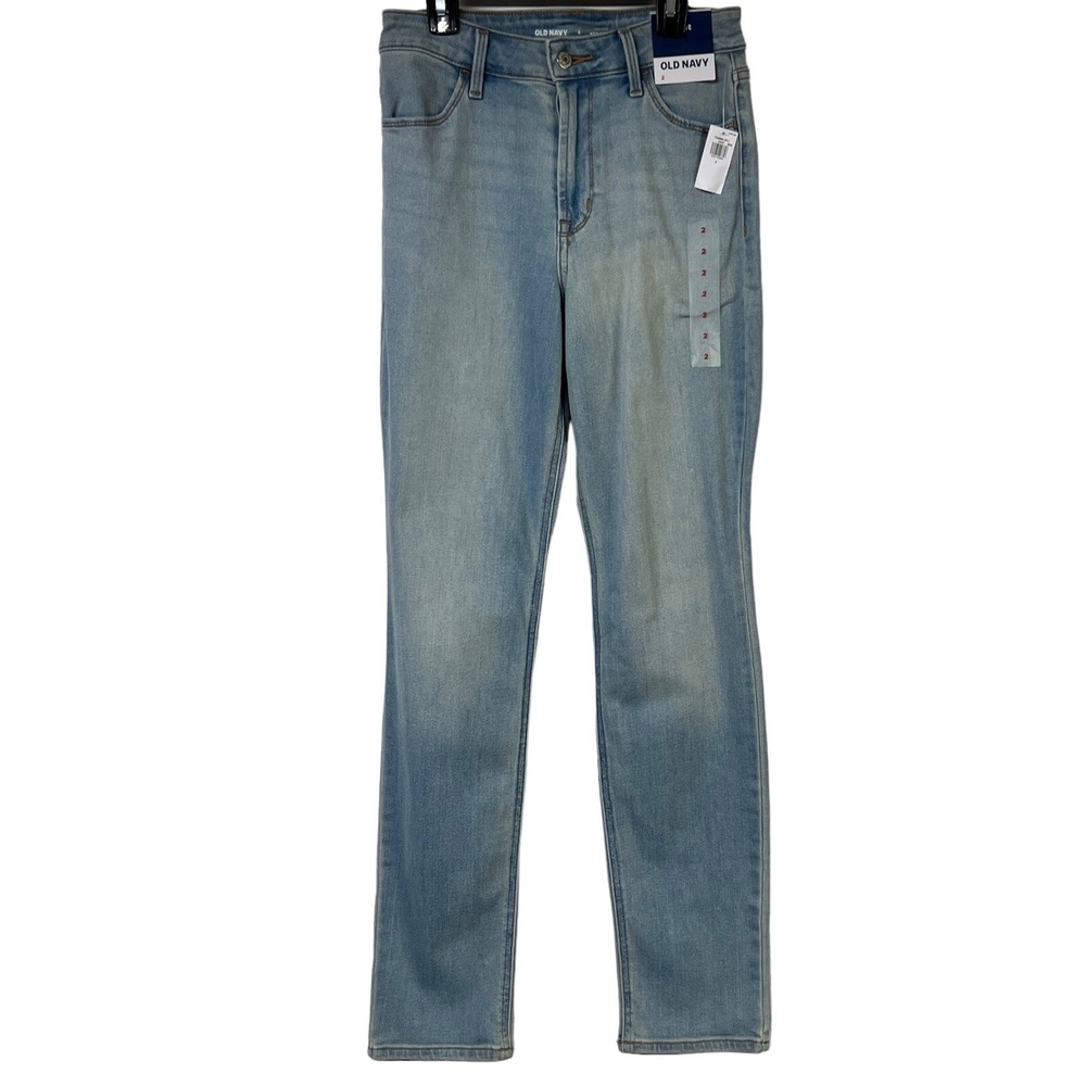 Old Navy Jeans Size 2 Light Blue High Rise Straight Stretch Modern‎ Casual NEW